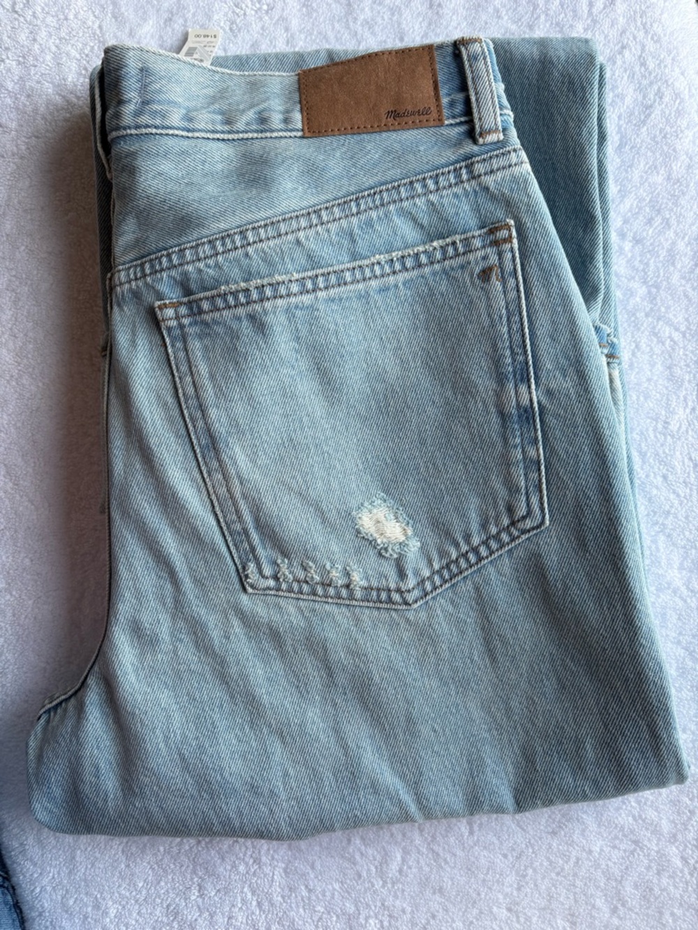 Madewell Low Slung Baggy Jeans W27 Light Washed Distressed Straight Leg Jean NWT - Picture 2 of 12